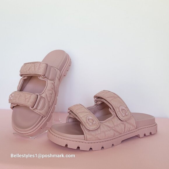 COACH Quilted Washed Denim Sculpted C Double Band Sandal- Women’s 9B- Ballerina⭐